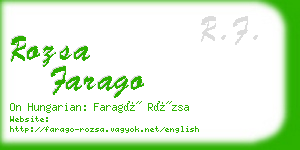 rozsa farago business card