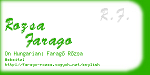 rozsa farago business card
